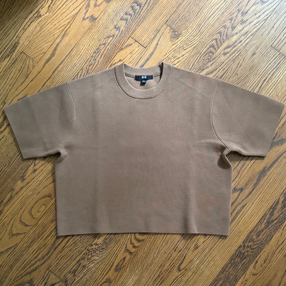 Uniqlo brown Knit Top cropped sweater